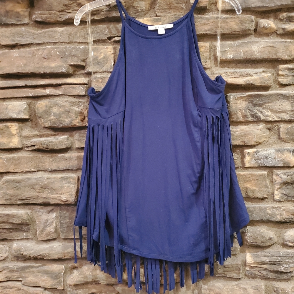 BLUE FRINGE TOP SZ LARGE